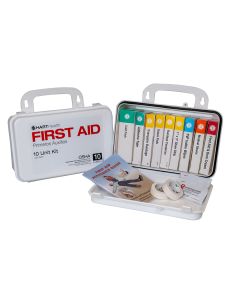 10 Unit First Aid Kit, OSHA, Polypropylene Box