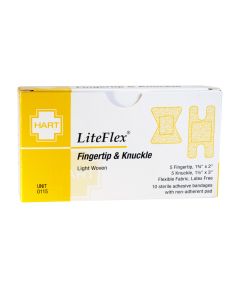 LiteFlex, Fingertip and Knuckle Adhesive Bandages, Light Woven Cloth, 10 per unit