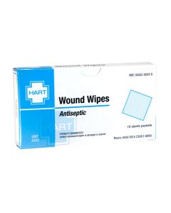 Wound Wipes, Antibacterial Cleansing Pads, 10 per unit