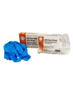 CPR Face Shield with gloves, Disposable Breathing Barrier, 1 shield per unit