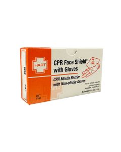 CPR Face Shield with gloves, Disposable Breathing Barrier, 1 shield per unit