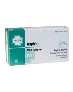 Aspirin, Pain Reliever, 325 mg, 25 packets of 2 tablets