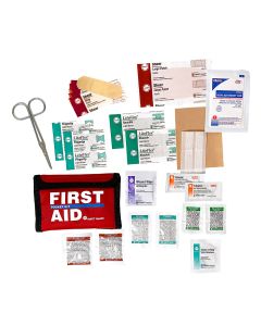 Pocket First Aid Kit, Wallet Style, Nylon, Red