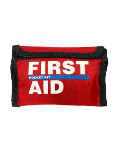 Pocket First Aid Kit, Wallet Style, Nylon, Red