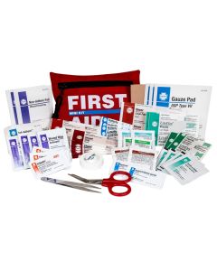 Mini First Aid Kit, Nylon, Red