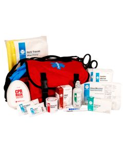 Basic First Responder Trauma Kit, EMS First Aid Bag Kit, Cordura Nylon, Red