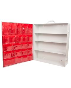 5-Shelf First Aid Station, Metal Cabinet with Pouch, Wall Mount, White, Empty