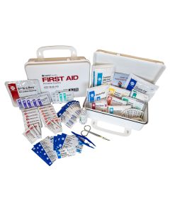 Bulk First Aid Kit, 25-Person, ANSI 2021 Class A, for Food Services with Blue Bandages