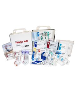 Bulk First Aid Kit, 50-Person, ANSI 2021 Class A, for Food Services with Blue Bandages, Polypropylene Box