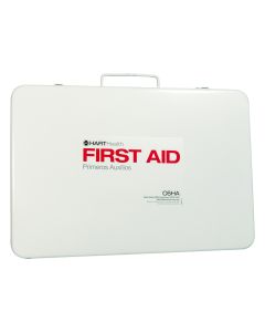 36 Unit First Aid Kit Box, Metal, Labeled, Empty