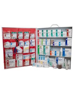 4-Shelf First Aid Station, ANSI 2021 Class A, Extra Wide Metal Cabinet, with door pouch