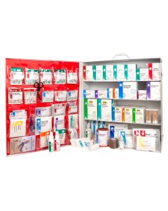 4-Shelf First Aid Station, ANSI 2021 Class B, Extra Wide Metal Cabinet, with door pouch