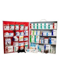 4-Shelf First Aid Station, ANSI 2021 Class B, Extra Wide Metal Cabinet, with door pouch