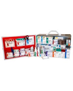 2-Shelf First Aid Station, ANSI 2021 Class A, Metal Cabinet with door pouch