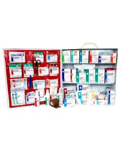 3-Shelf First Aid Station, ANSI 2021 Class A, Metal Cabinet with door pouch