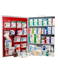 4-Shelf First Aid Station, ANSI 2021 Class A, Metal Cabinet with door pouch