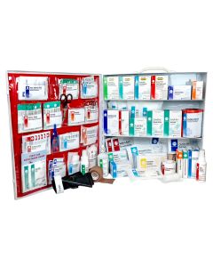 3-Shelf First Aid Station, ANSI 2021 Class B, Metal Cabinet with door pouch