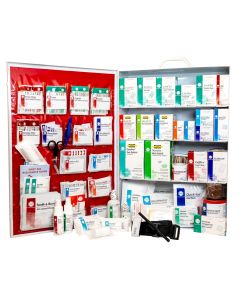 4-Shelf First Aid Station, ANSI 2021 Class B, Metal Cabinet with door pouch