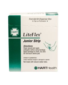 LiteFlex, Junior Strip Adhesive Bandages, Light Woven Elastic Cloth, 5/8" x 2-1/4", 50 per box