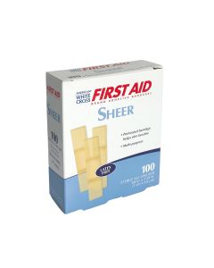 White Cross First Aid, Sheer Strip Adhesive Bandages, 100 per box