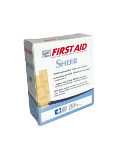 White Cross First Aid, Sheer Strip Adhesive Bandages, 100 per box