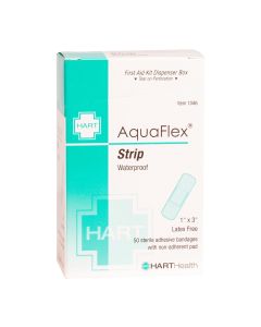 AquaFlex, Waterproof Strip Adhesive Bandages, 1" x 3", 50 per box