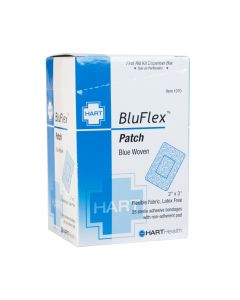 BluFlex, Blue Patch Bandage Adhesive Bandages, Light Woven Elastic Cloth