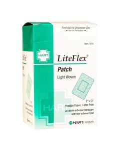 LiteFlex, Patch Adhesive Bandages, Light Woven Elastic Cloth, 2" x 3", 25 per box