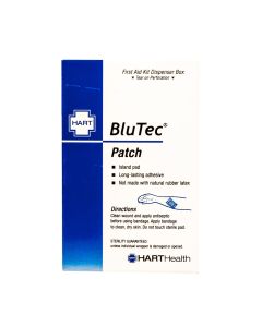 BluTec, Blue Metal Detectable Patch Bandages, Heavy Woven Elastic Cloth, 2" x 3", 25 per box