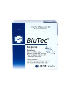 BluTec, Blue Metal Detectable Fingertip Bandages, Heavy Woven Elastic Cloth, 1-3/4" x 2", 40 per box