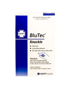 BluTec, Blue Metal Detectable Knuckle Bandages, Heavy Woven Elastic Cloth, 1-1/2" x 3", 40 per box