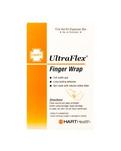 UltraFlex, Finger Wrap Adhesive Bandages, Heavy Woven Cloth, 3/4" x 4-3/4", 25 per box