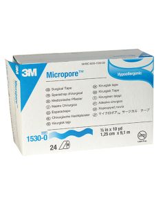 3M Micropore Surgical Tape, 1/2" x 10 Yards, 24 per box