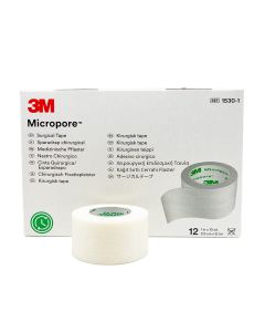 3M Micropore Surgical Tape, 1" x 10 Yards, 12 per box