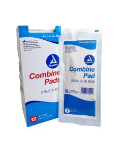 Dynarex Combine ABD Pad, Sterile, 8" x 7.5", 12 per box