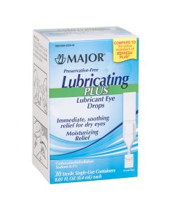 Lubrication Eye Drops, Single Use Vials, 0.01 oz per vial, 30 per box