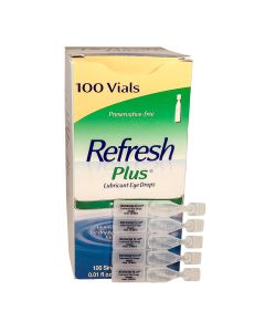 Refresh Plus, eye drops, 0.01 oz vial, 100 per box