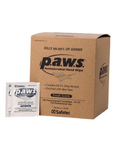 P.A.W.S. Hand Wipes, antimicrobial, 100 per box