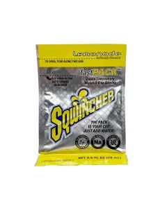 Sqwincher Fast Pack, electrolyte replacment, lemonade, 50 per box