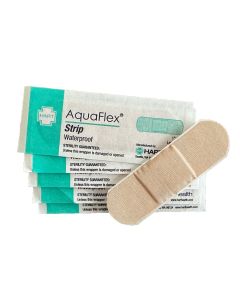 AquaFlex, Waterproof Strip Adhesive Bandages, 1" x 3", 50 per box