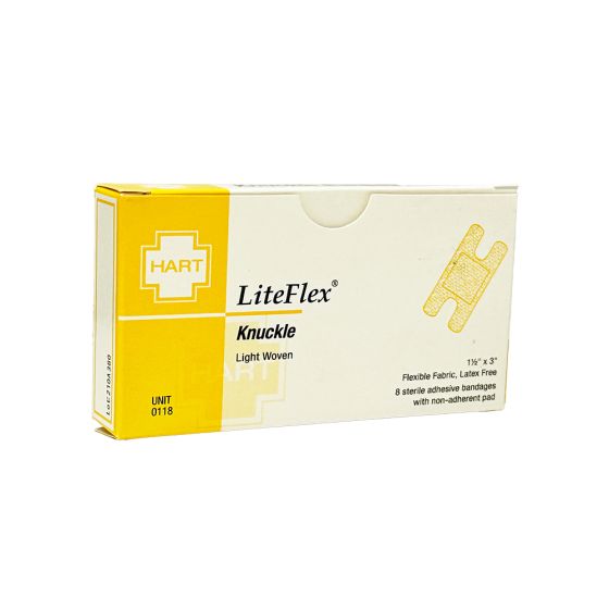 LiteFlex, Knuckle Adhesive Bandages, Light Woven Cloth, 8 per unit