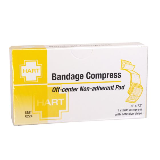 Sterile Bandage Compress, Non Adherent Pad with Adhesive Strips, 4", 1 per unit