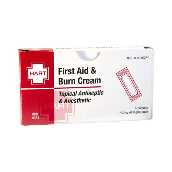 First Aid & Burn Cream, Antiseptic/Analgesic, 0.9 gm, 6 per unit