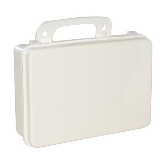 16 Unit First Aid Kit Box, White, Empty