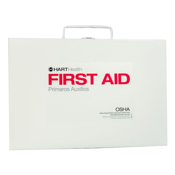 Bulk First Aid Kit Box, 25-Person, Metal, White, Empty