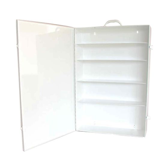 5-Shelf First Aid Metal Cabinet, White, Empty