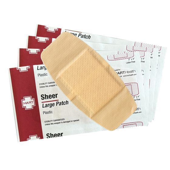 Sheer Large Patch Adhesive Bandages, 2" x 4", 50 per box