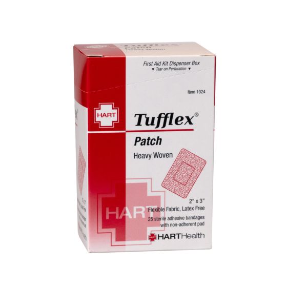 Tufflex, Patch Adhesive Bandages, Heavy Woven Elastic Cloth, 2" x 3", 25 per box