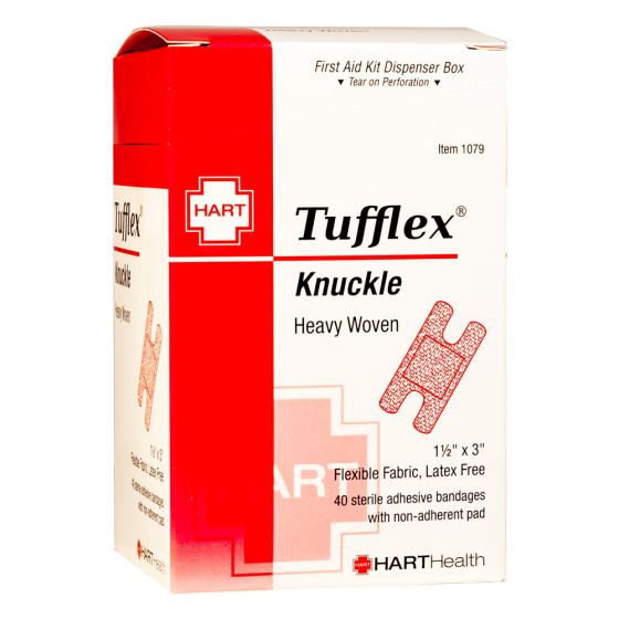 Tufflex, Knuckle Adhesive Bandages, Heavy Woven Elastic Cloth, 1-1/2" x 3", 40 per box