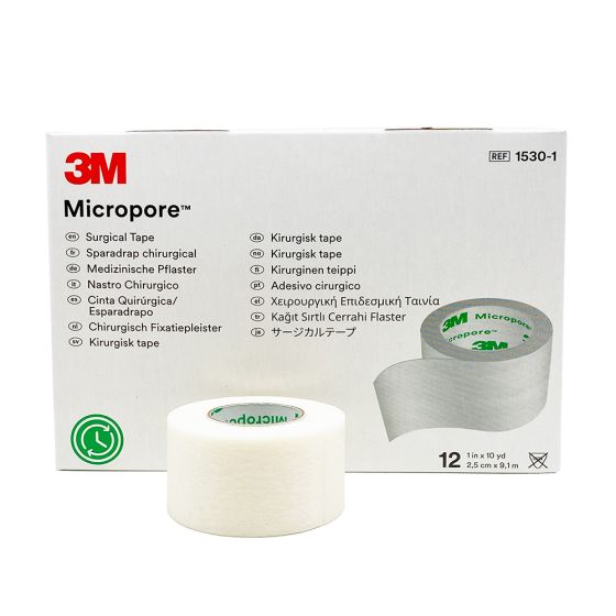 3M Micropore Surgical Tape, 1" x 10 Yards, 12 per box